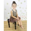 Leopard Sleeveless Brown Lace ONE-PIECE Party Dress LP227